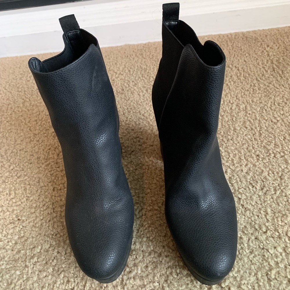 Mix No 6 Black Ankle Boot With Block Heel - image 1